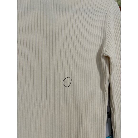 Cream Vintage High Sierra Ribbed Long Sleeve Shirt M - Picture 5 of 5